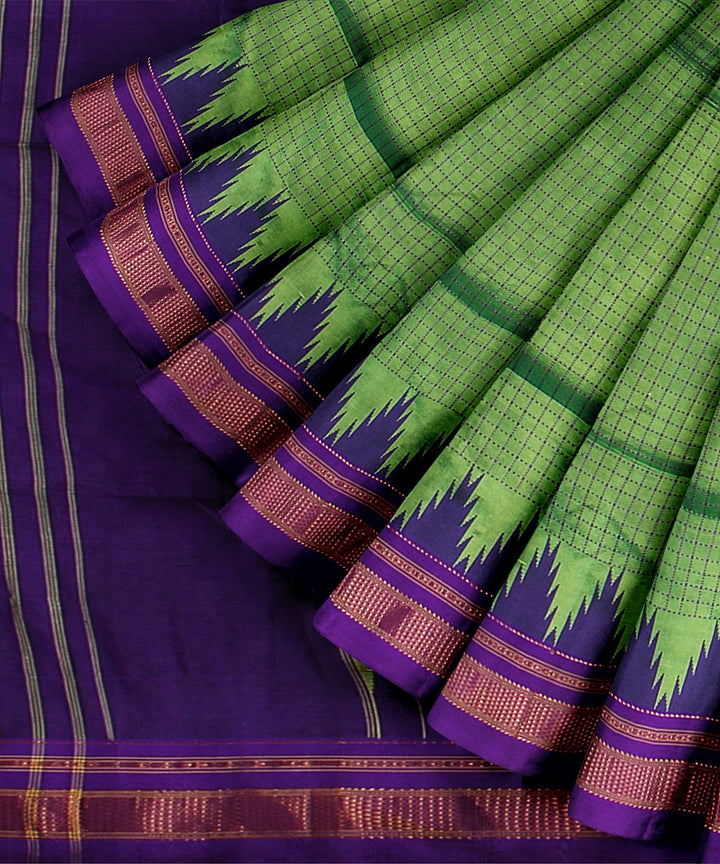 Green blue handwoven ilkal silk saree