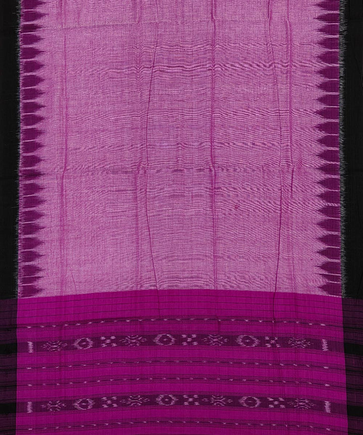 Pink black handwoven cotton sambalpuri ikat dress material