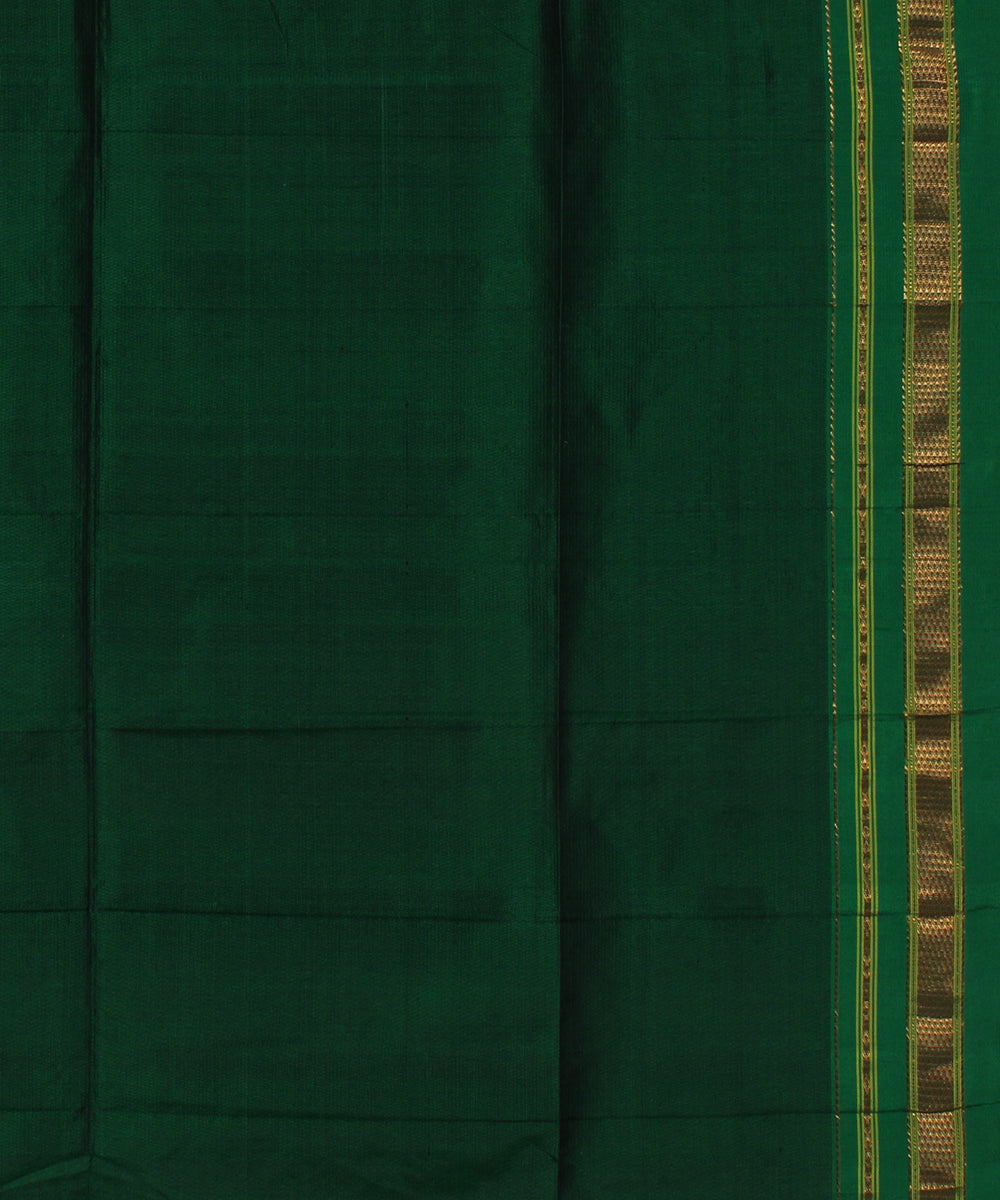 Yellow green handwoven ilkal silk saree