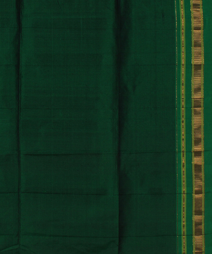 Yellow green handwoven ilkal silk saree