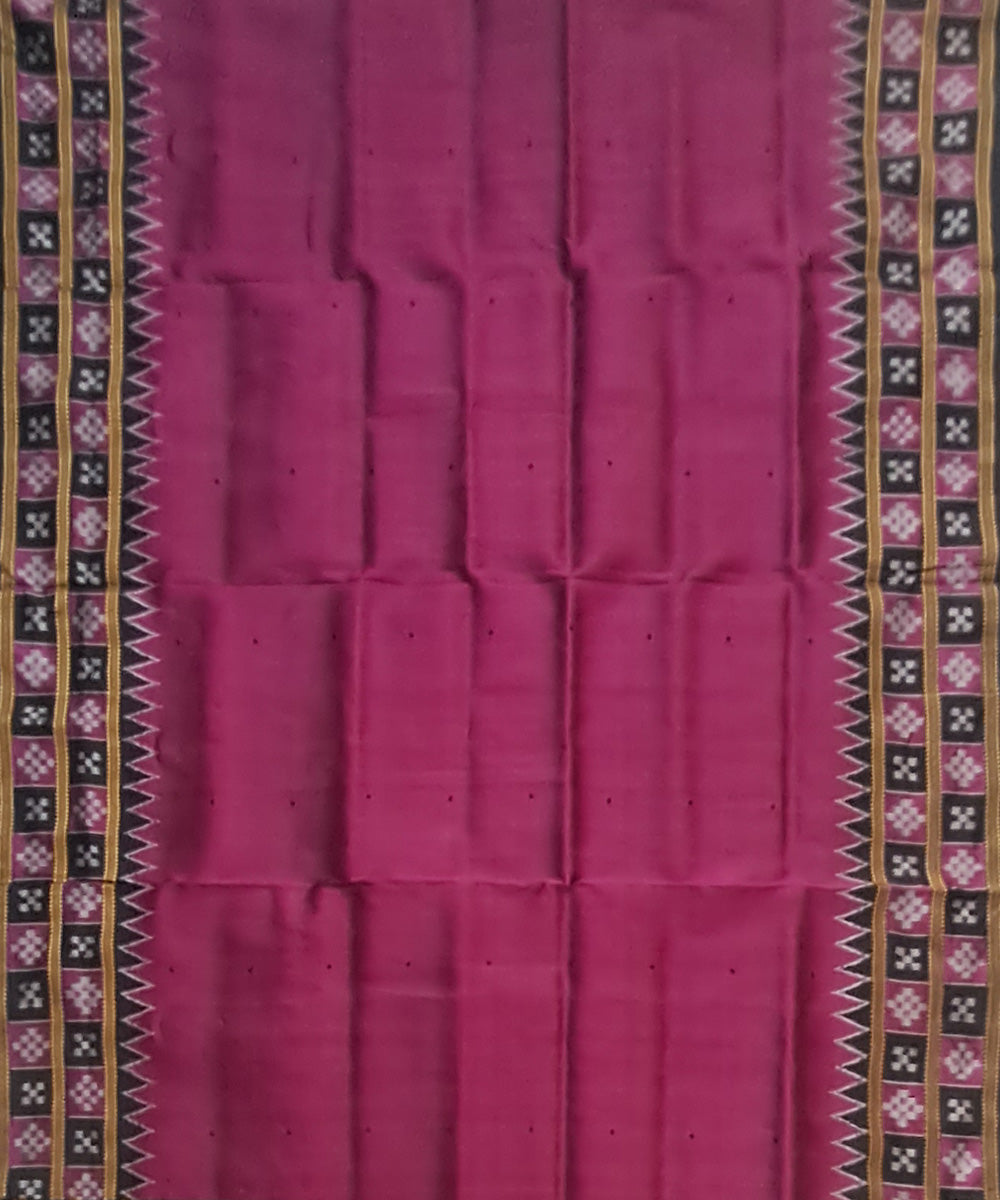 Purple black handloom khandua silk saree