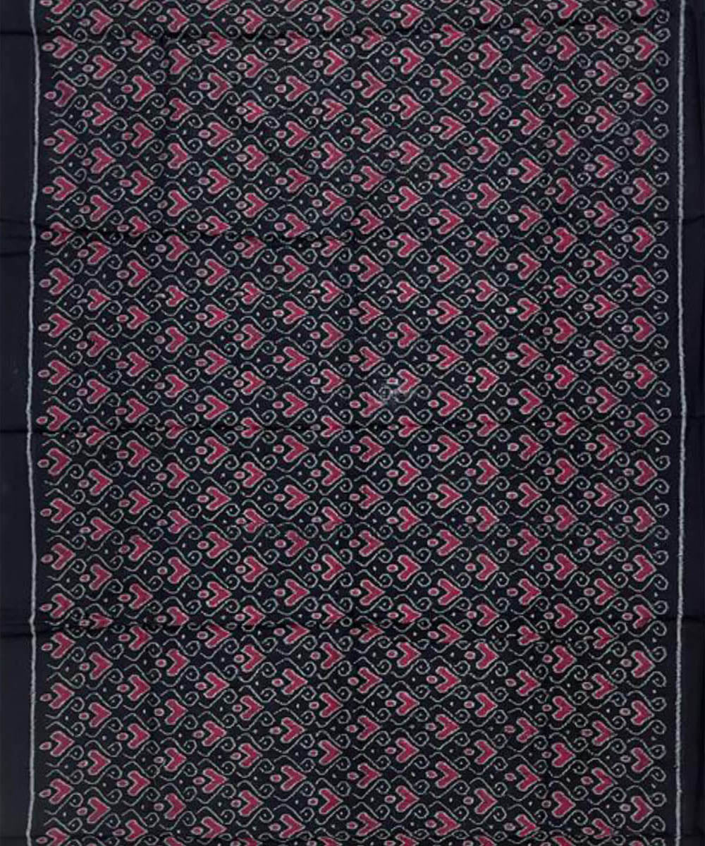 3pc Black maroon hand loom cotton double ikat sambalpuri dress set