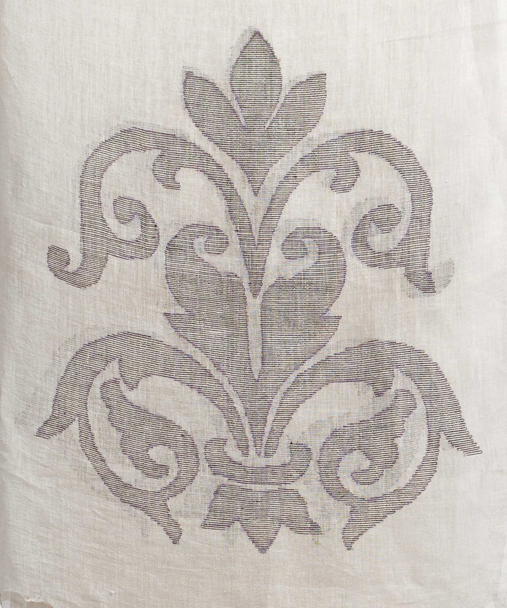 White handloom bengal linen saree