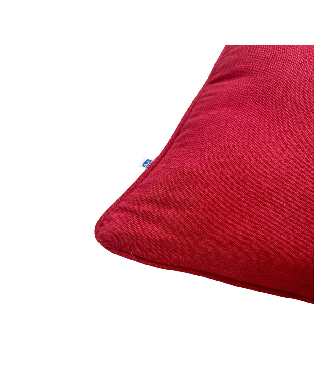 Maroon plain handloom cotton cushion cover