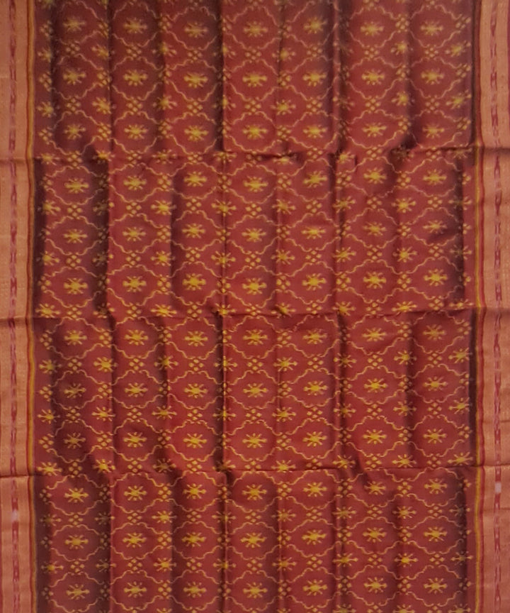 Rust maroon silk handloom khandua saree