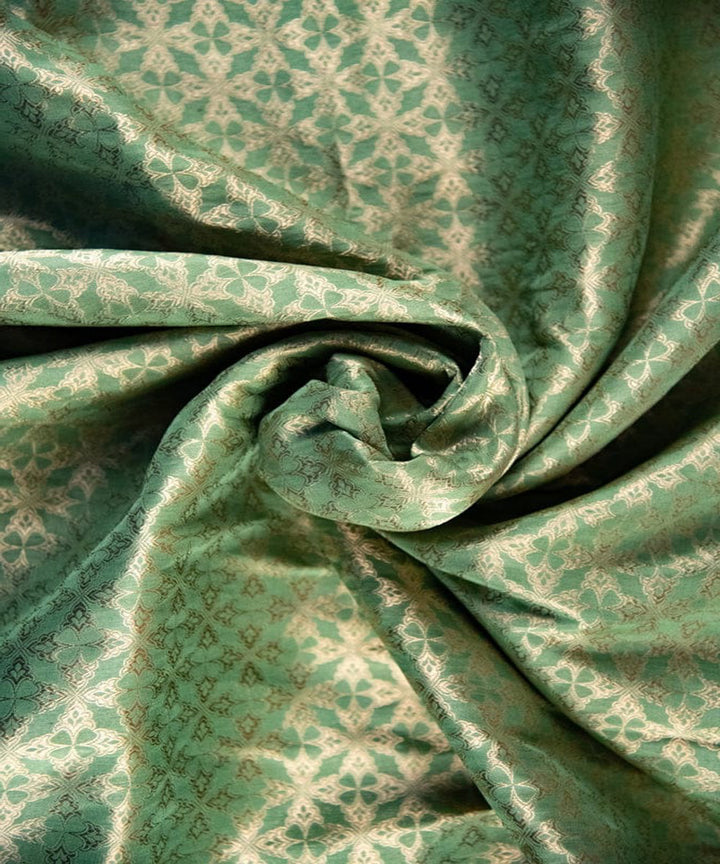 Light green handloom banarasi cotton silk fabric