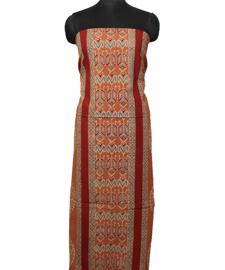 3m brown maroon cotton hand printed ajrakh kurta material