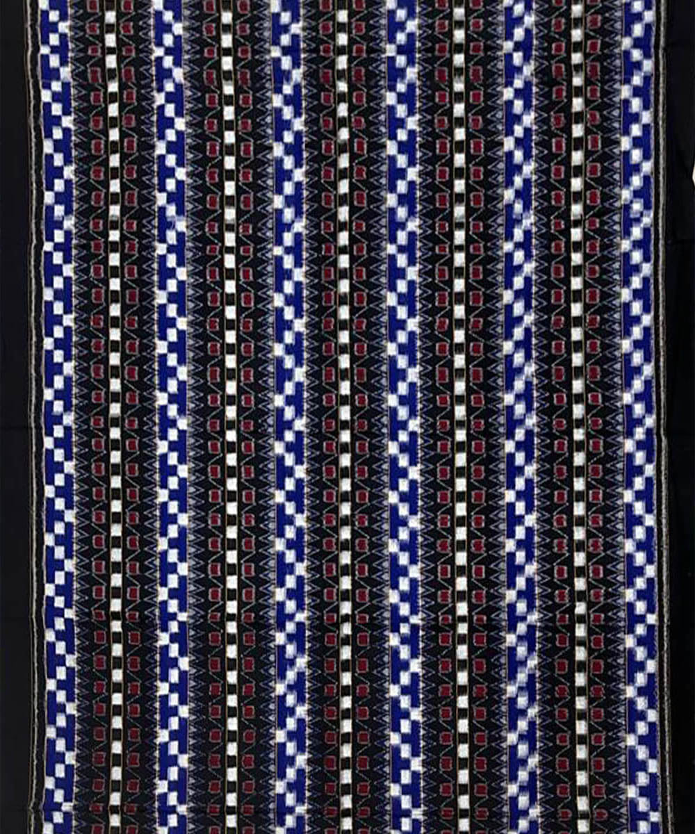 3pc Blue black handwoven cotton double ikat sambalpuri dress material