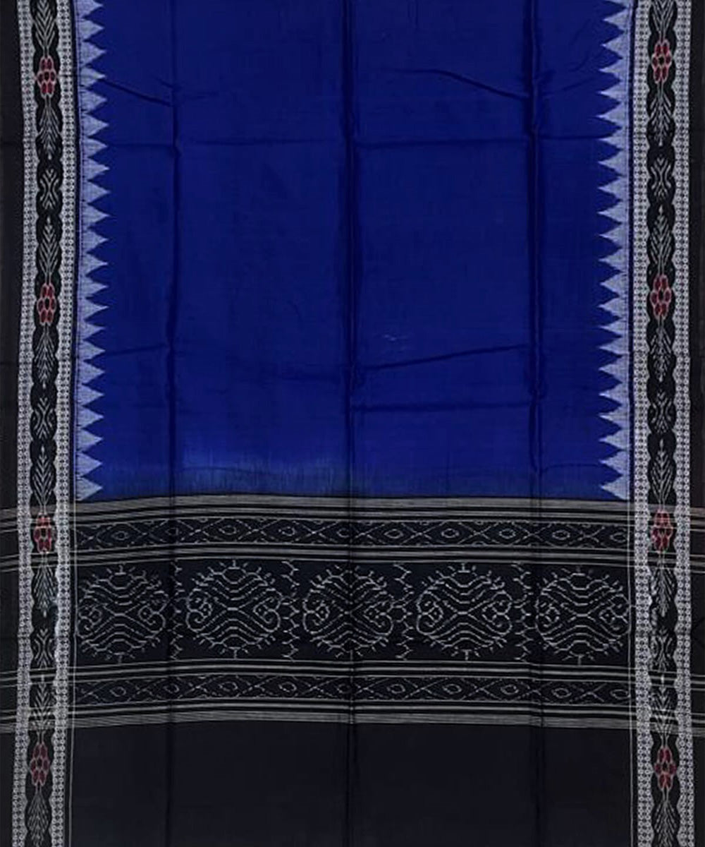 3pc Blue black handwoven cotton double ikat sambalpuri dress material