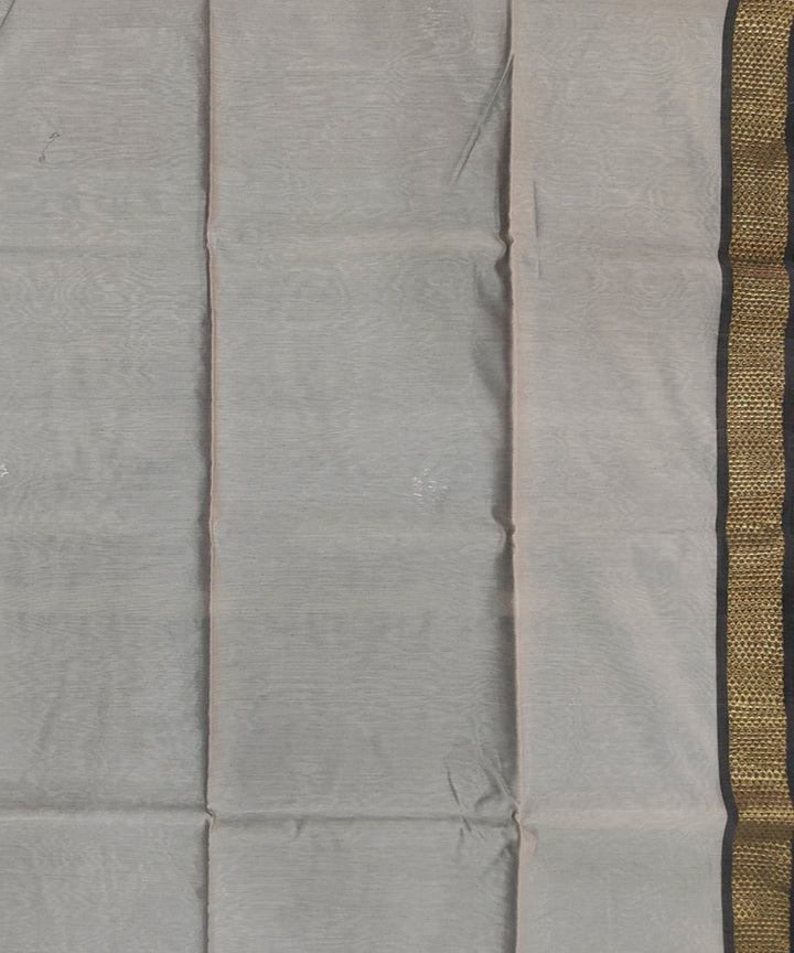 Offwhite black handwoven maheshwari cotton silk saree