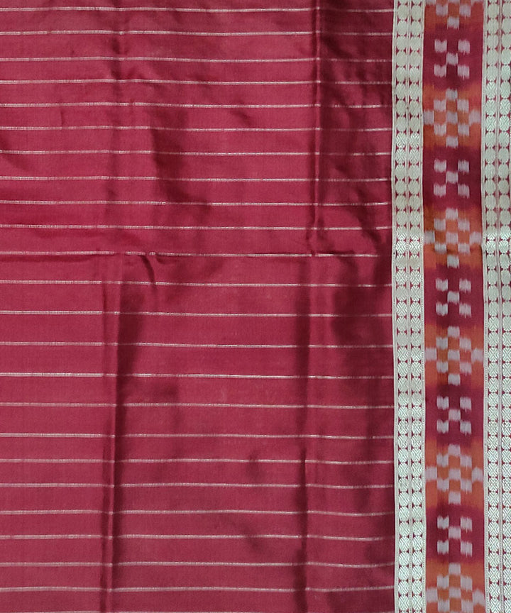 Yellow maroon silk handloom sambalpuri saree