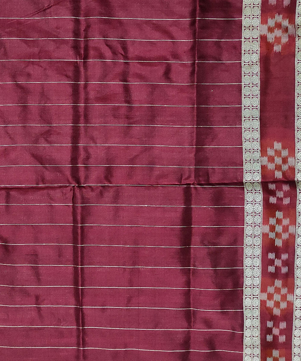 Cobalt blue maroon silk handloom sambalpuri saree