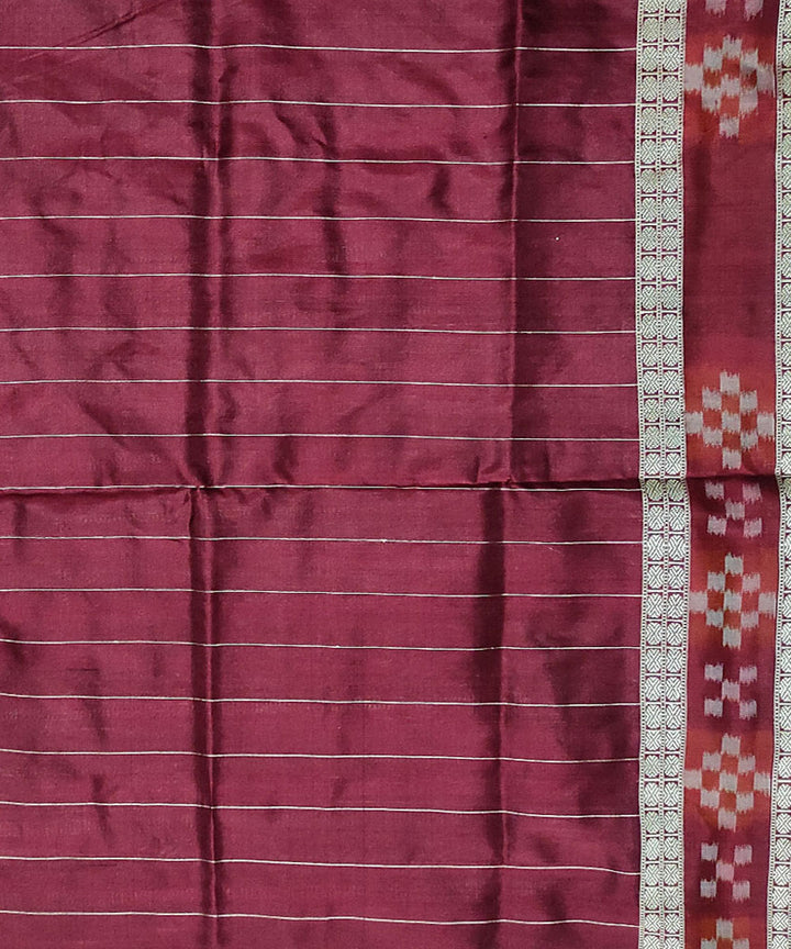 Cobalt blue maroon silk handloom sambalpuri saree