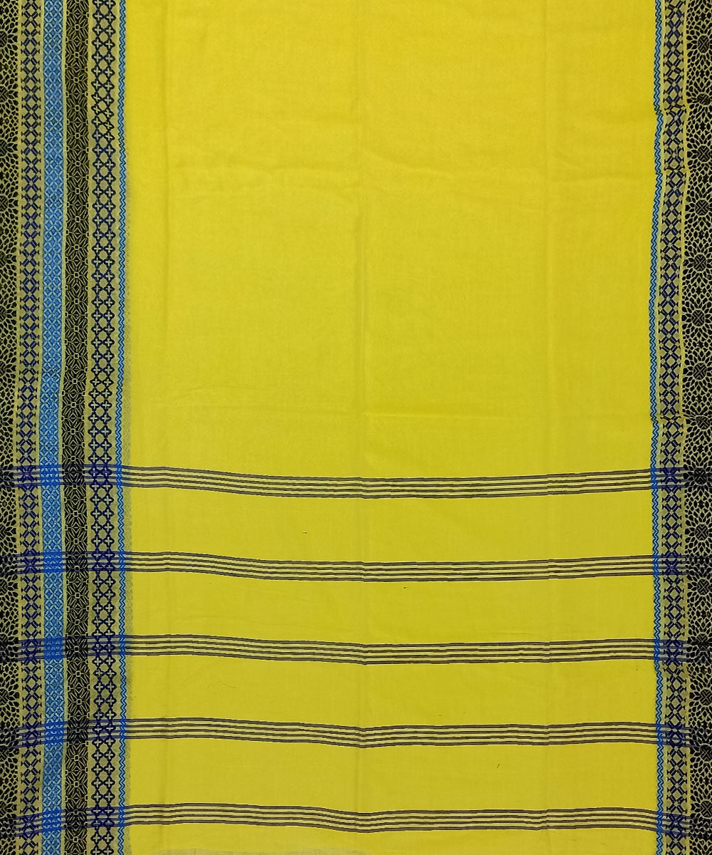 Yellow cotton handloom bengal saree