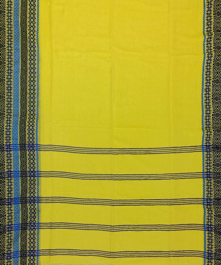 Yellow cotton handloom bengal saree
