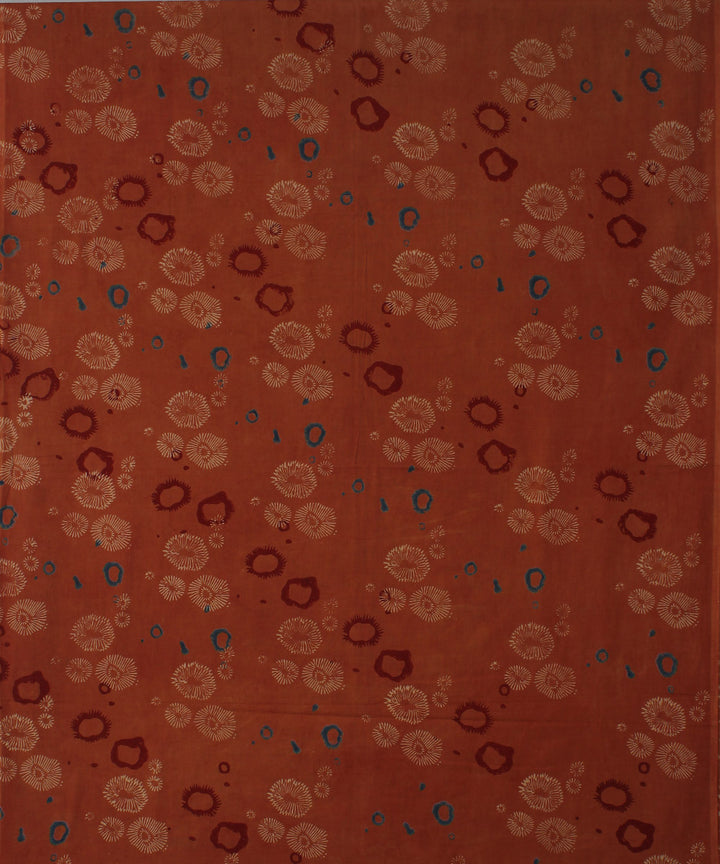 3m brown maroon hand printed ajrakh cotton kurta material