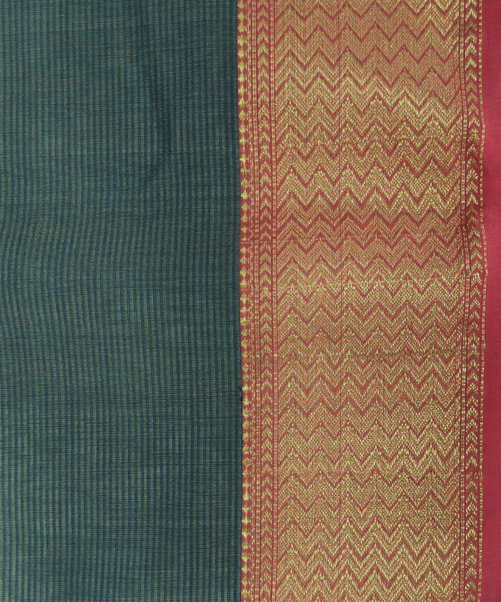 Grey maroon handwoven maheshwari cotton silk saree