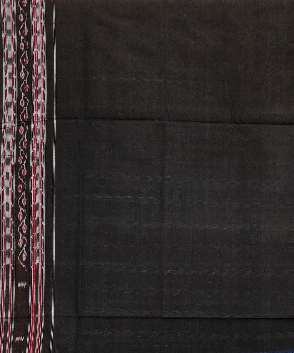 Sky blue black cotton handwoven sambalpuri saree