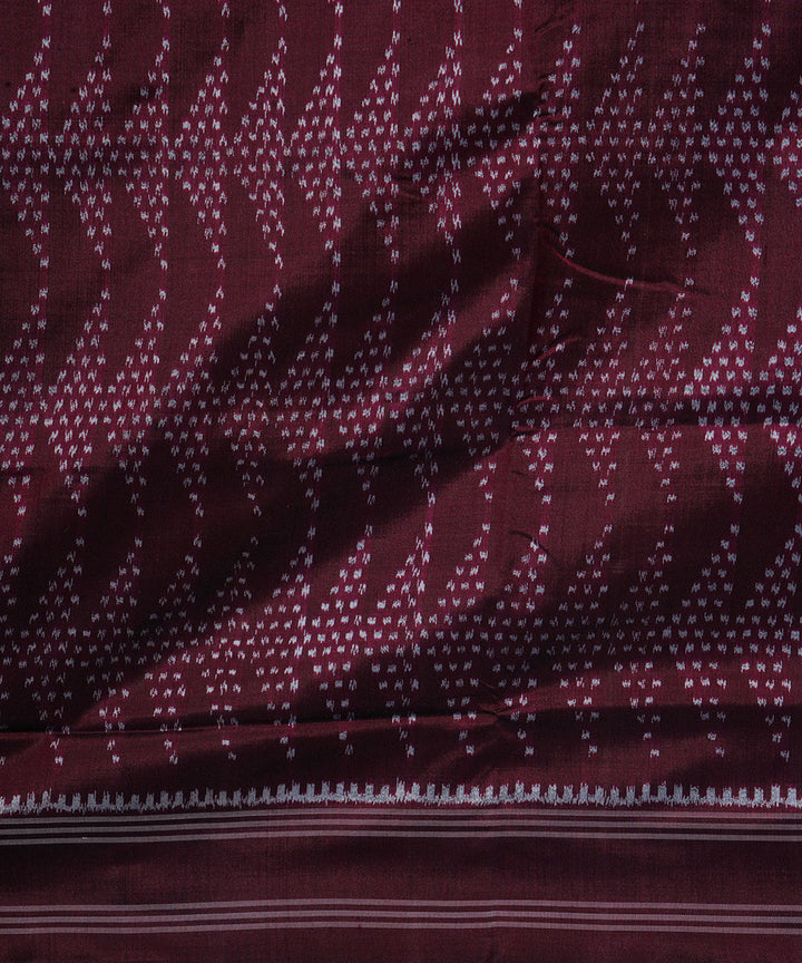 Purple brown handwoven pochampally ikat silk saree