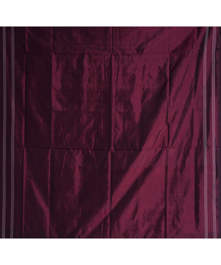 Purple brown handwoven pochampally ikat silk saree