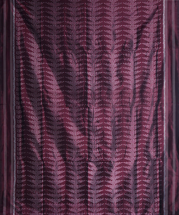 Purple brown handwoven pochampally ikat silk saree