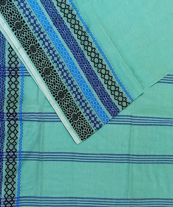 Sky blue handloom bengal cotton saree