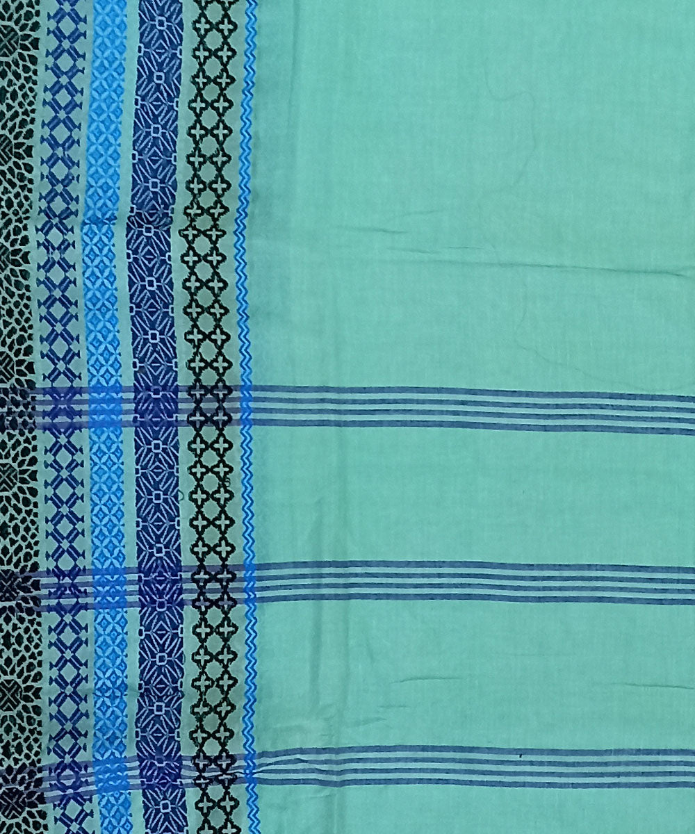 Sky blue handloom bengal cotton saree