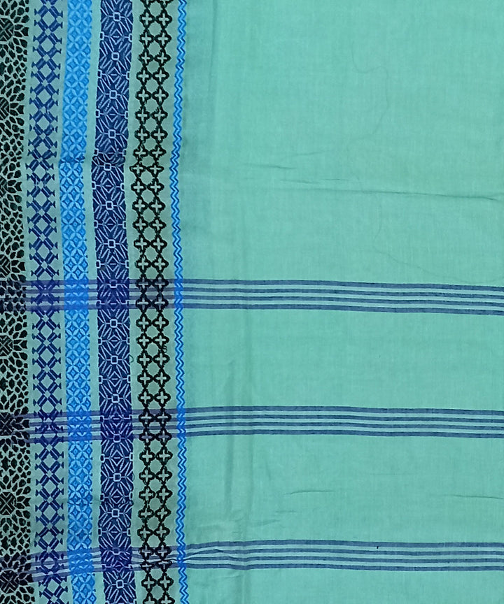 Sky blue handloom bengal cotton saree