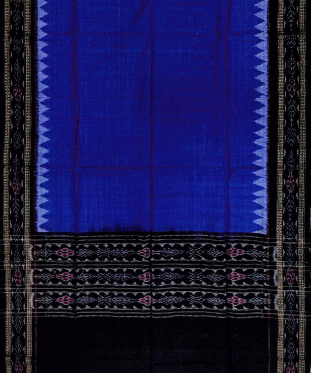 3pc Black blue handwoven cotton double ikat sambalpuri dress material