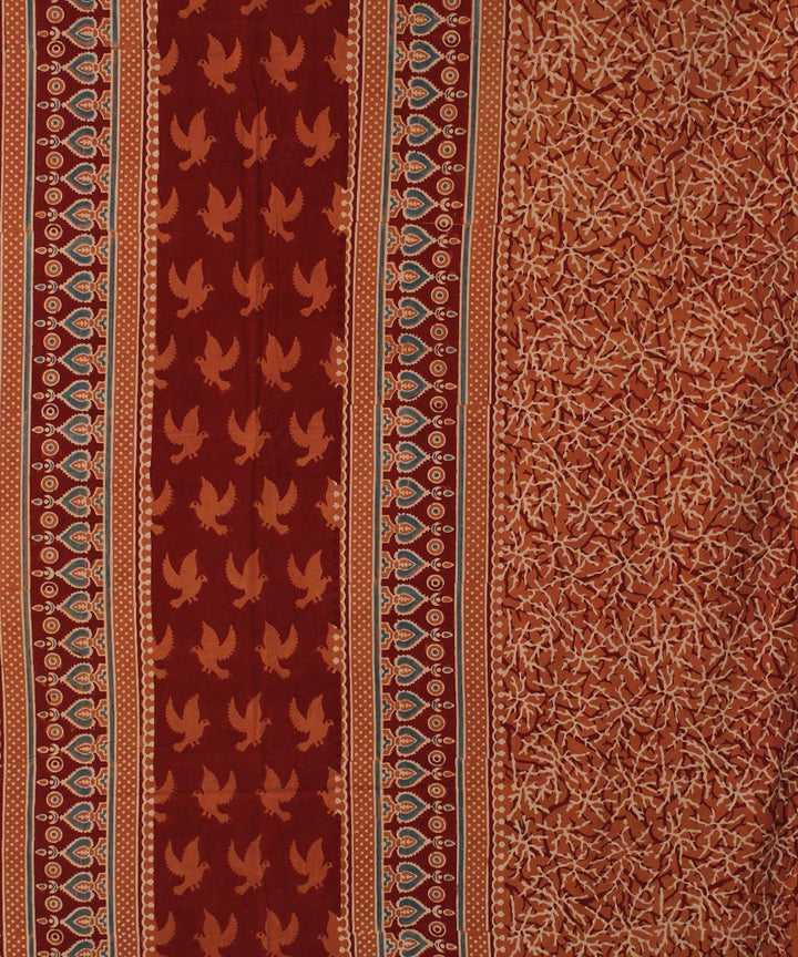 3m maroon cotton printed ajrakh kurta material
