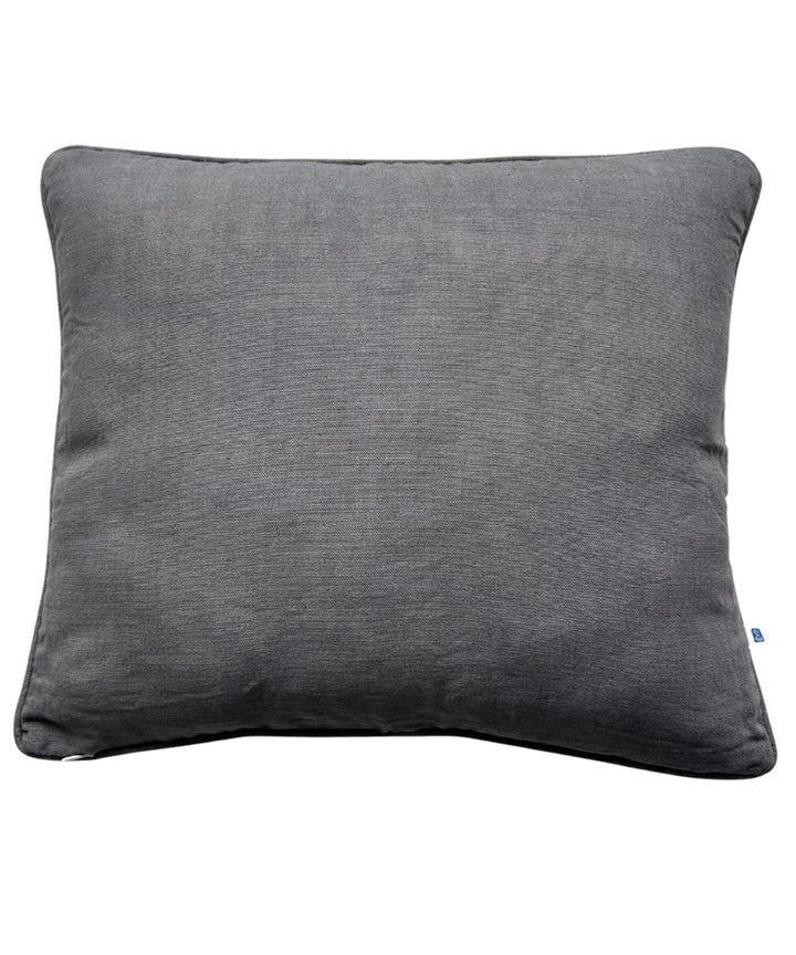 Grey plain handloom cotton cushion cover