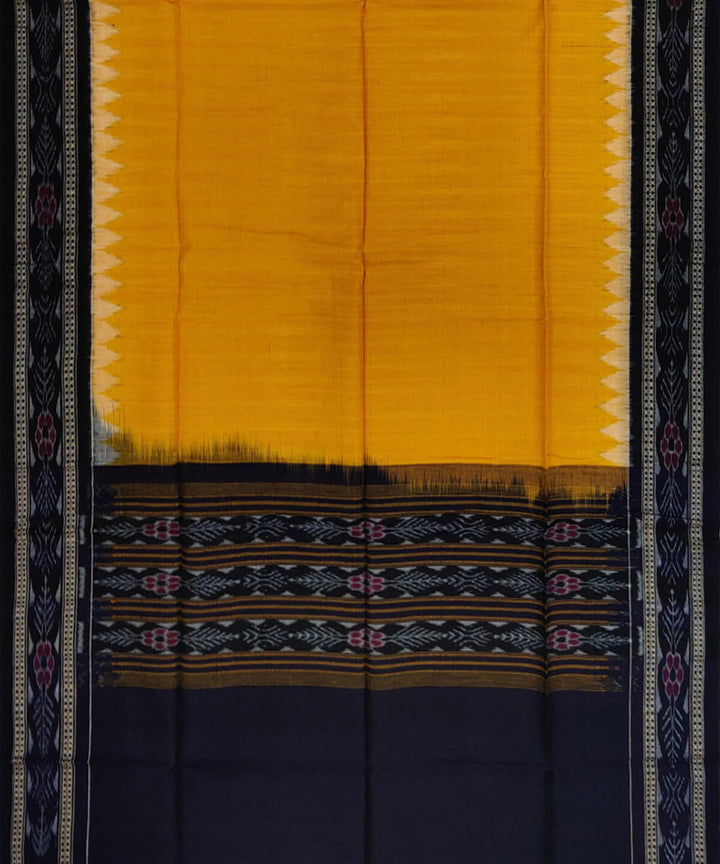 3pc Black yellow handloom cotton double ikat sambalpuri dress material