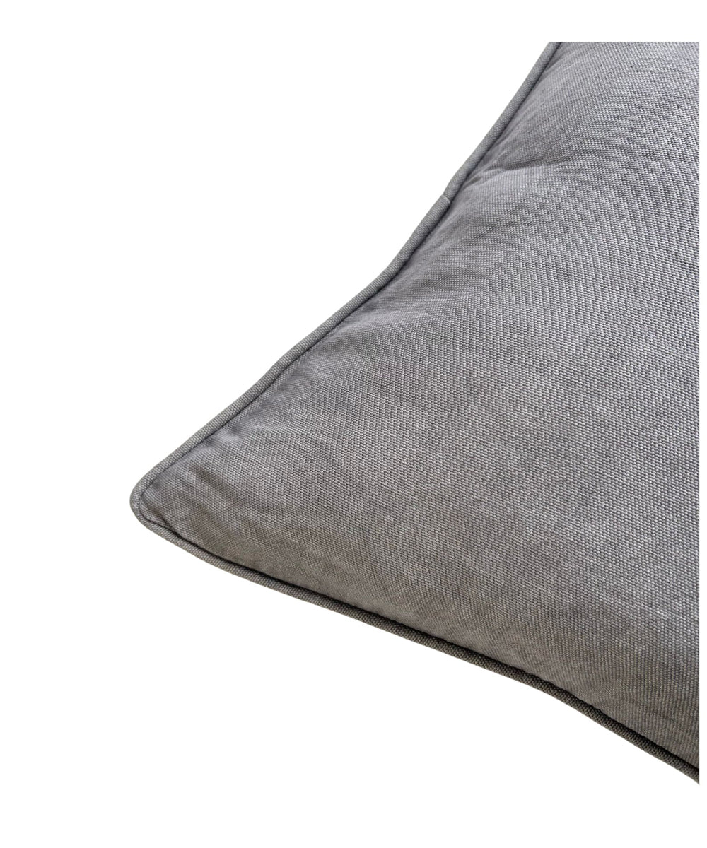 Grey plain handloom cotton cushion cover