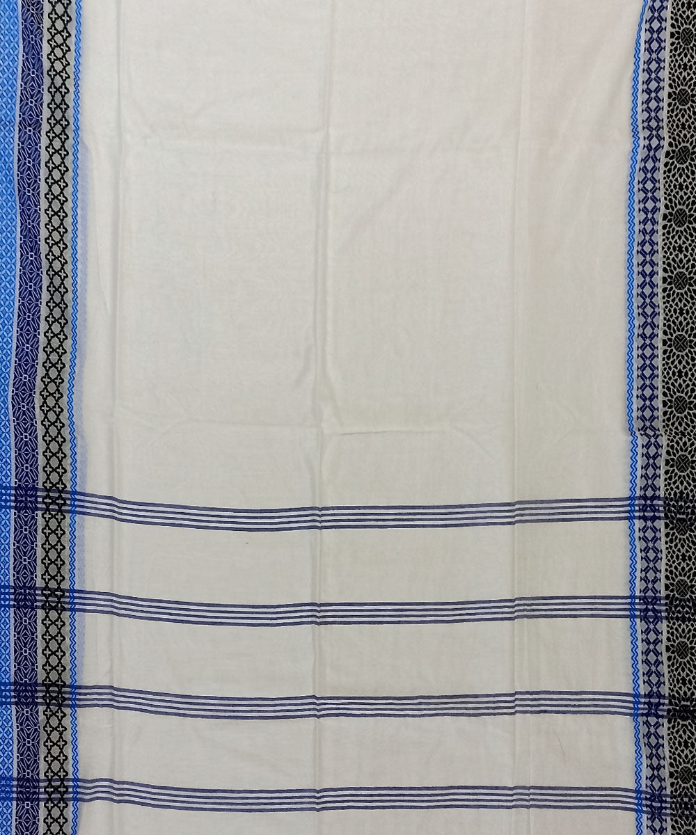 White cotton handloom bengal saree