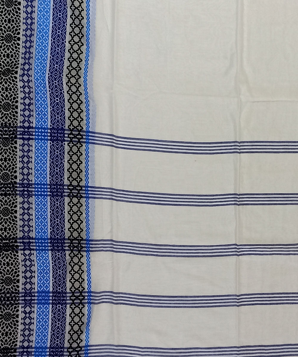White cotton handloom bengal saree