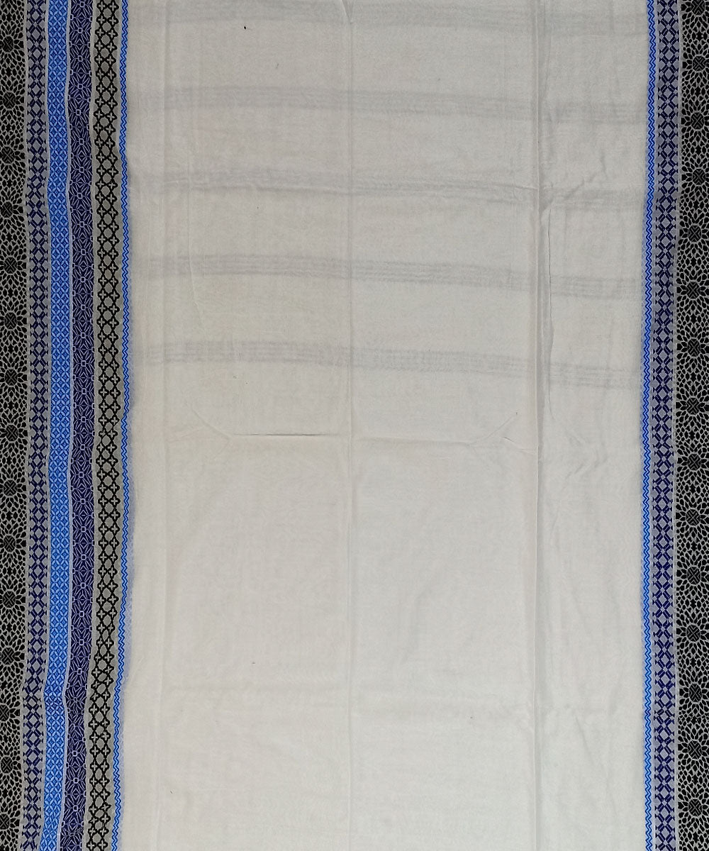 White cotton handloom bengal saree