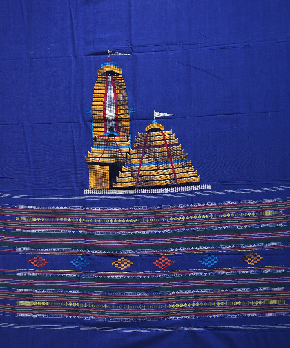 Dark blue multi colour Handmade Cotton Dhala pathara parada