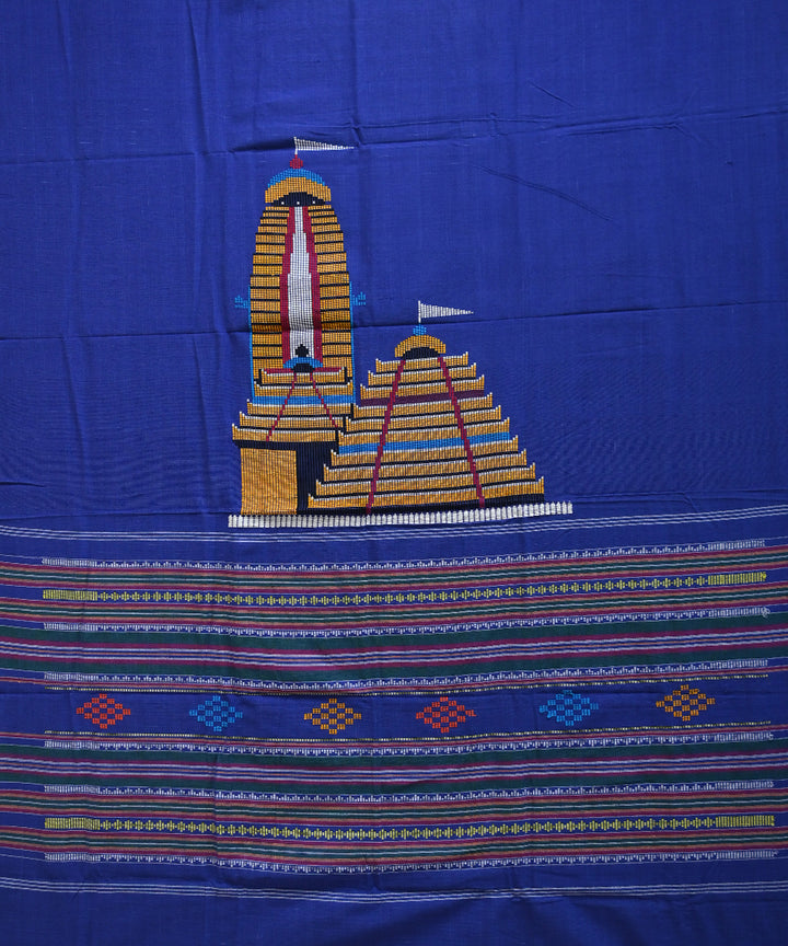 Dark blue multi colour Handmade Cotton Dhala pathara parada