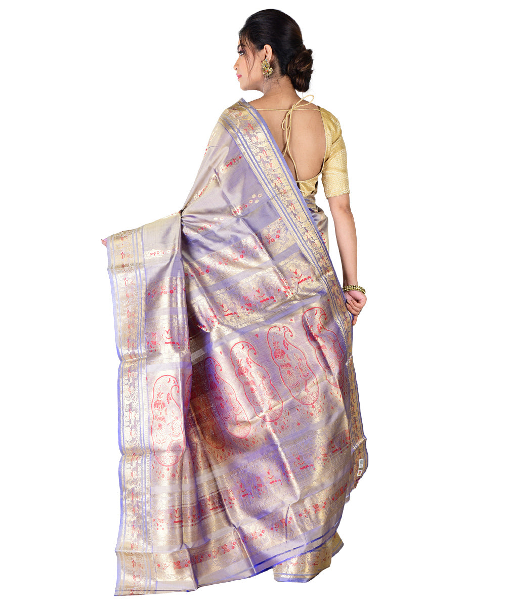 Grey handloom silk saree