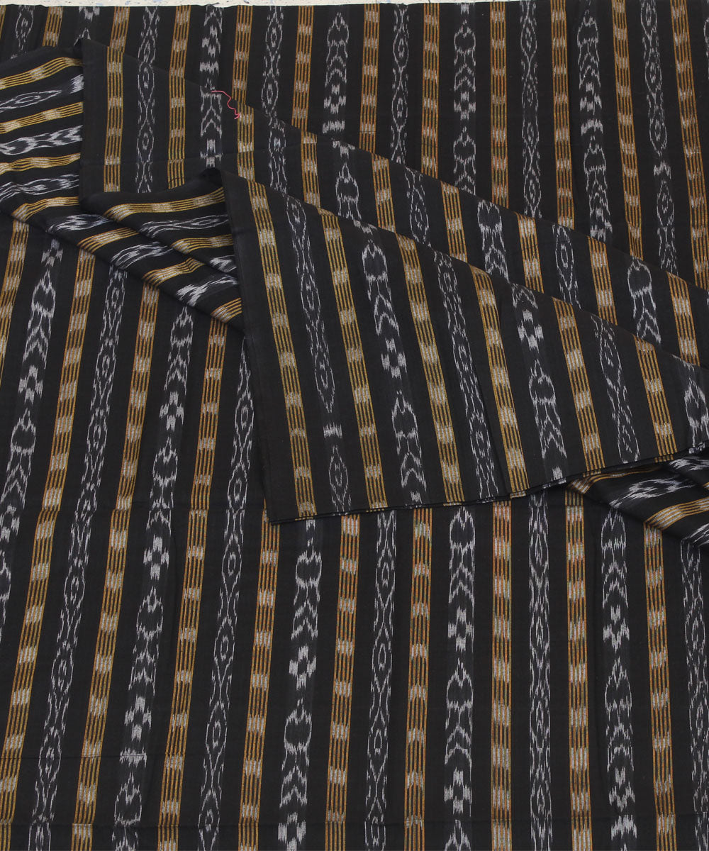 2.4 m black handwoven nuapatna cotton kurta material