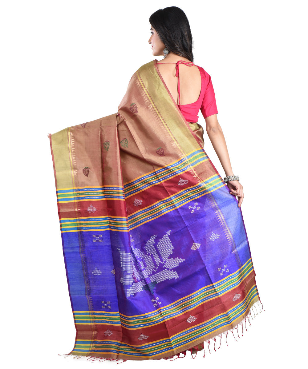 Multicolor handwoven silk saree
