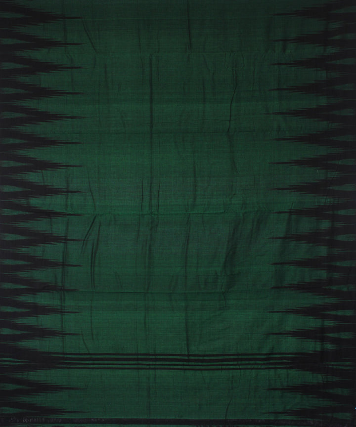 Dark green black cotton handwoven nuapatna saree