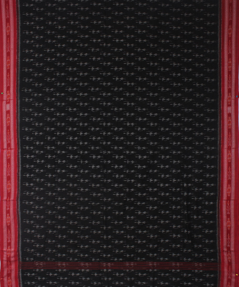 Black red cotton handwoven nuapatna saree