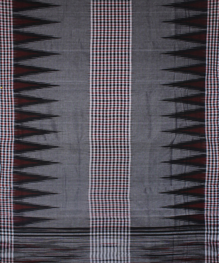 Grey black cotton handwoven nuapatna saree