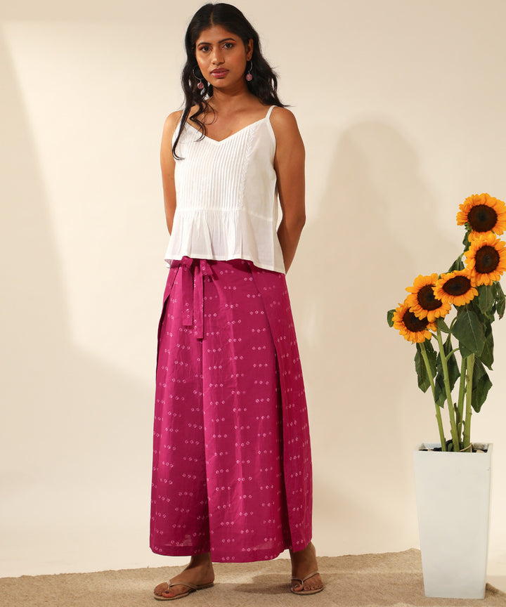 Pink handcrafted bandhani cotton pant