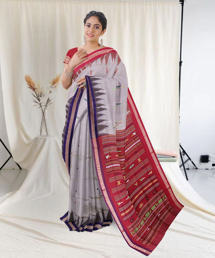 Abalone cotton handwoven sambalpuri saree