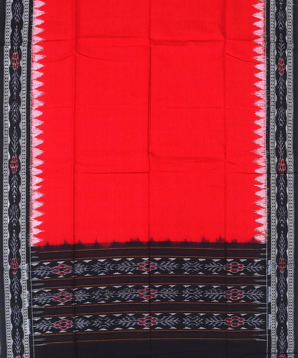 Red multicolor handwoven sambalpuri cotton dress material