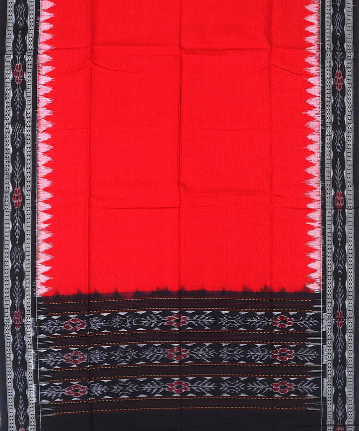 Red multicolor handwoven sambalpuri cotton dress material