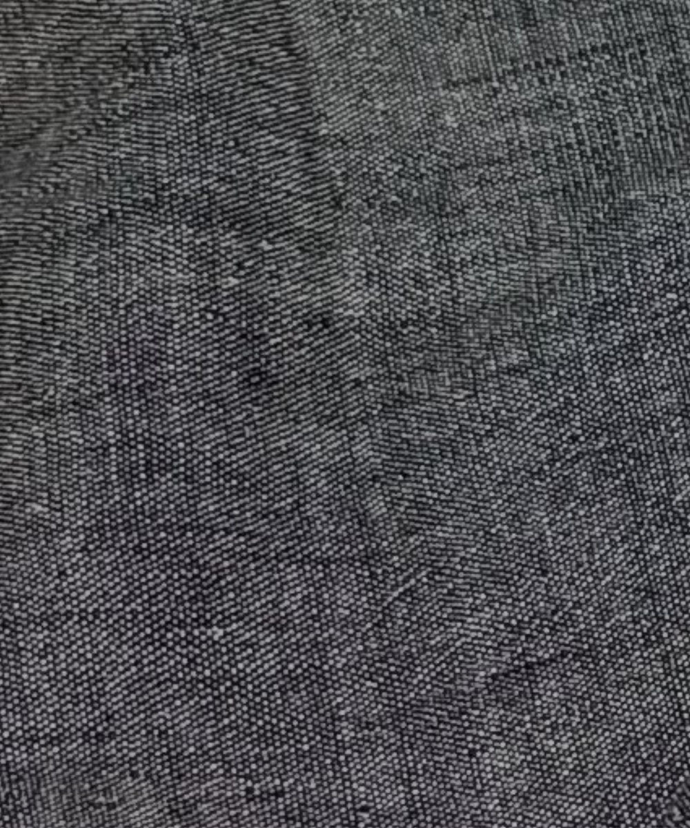 Black white mix handwoven cotton fabric