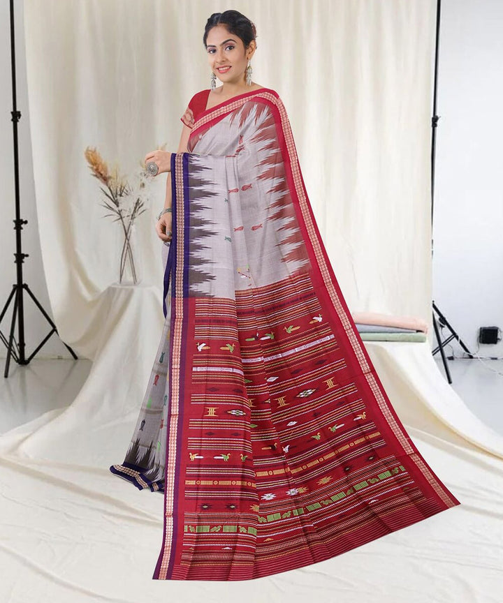 Abalone cotton handwoven sambalpuri saree